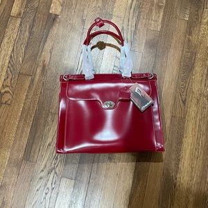 McKlein Winnetka Italian Leather Briefcase, Red